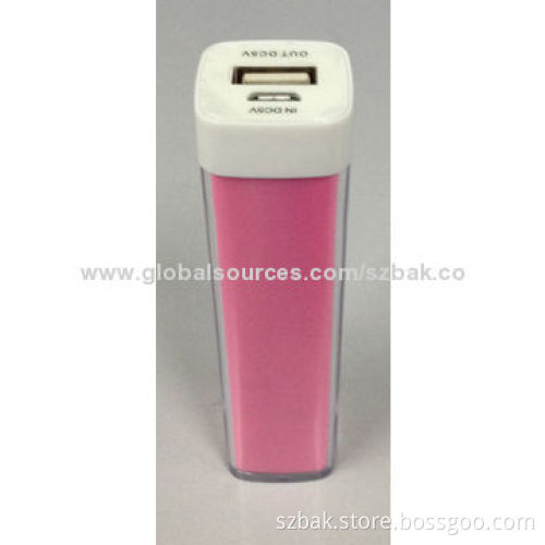 Power Banks, Capacity of 2,000mAh, 5V/1A Input and Output, Sized 92*25*25mm with Good Quality